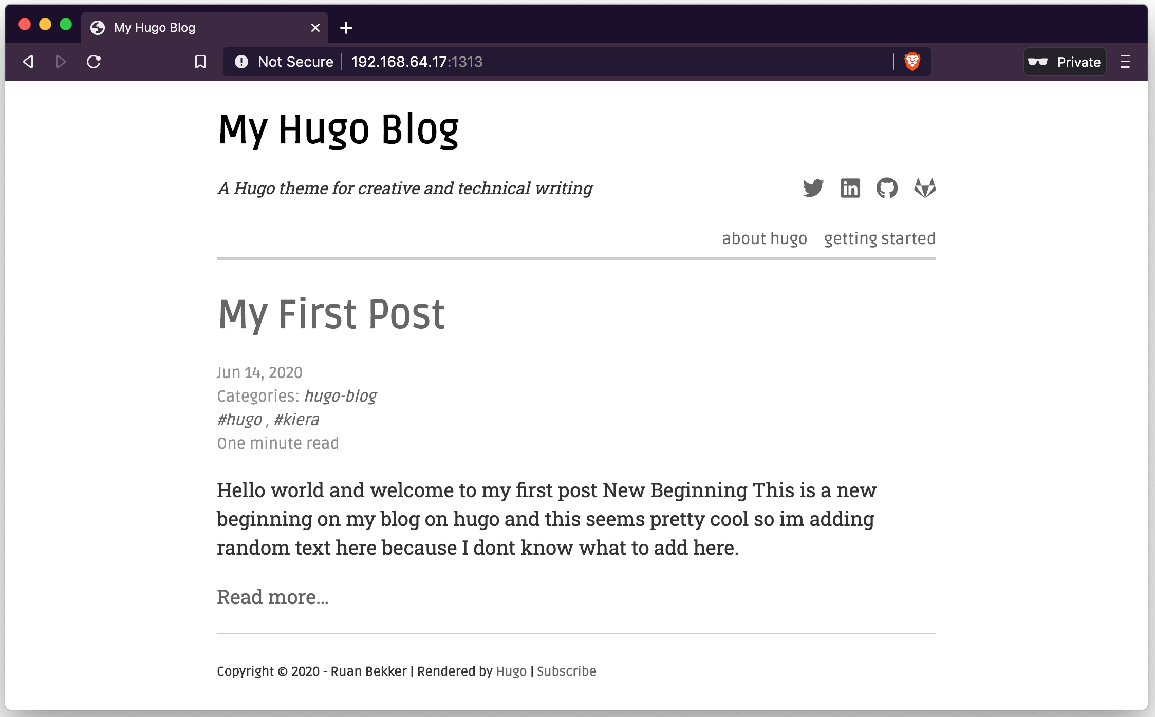 hugo-blog-with-home-page